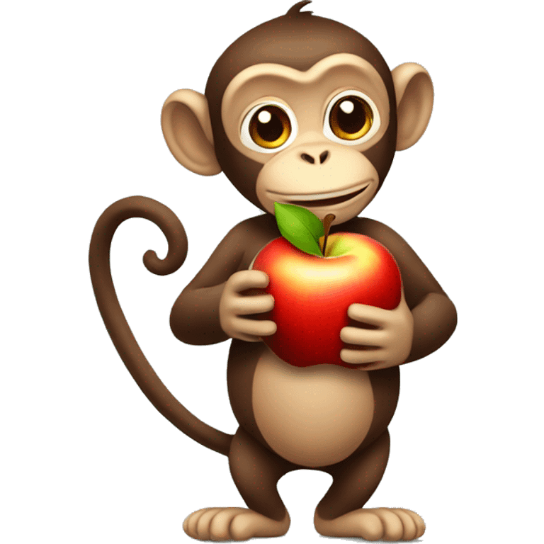 monkey holding apple emoji