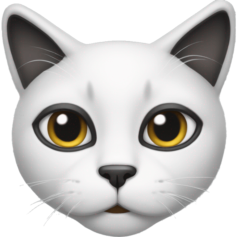 Black and white cat looking dumb  emoji