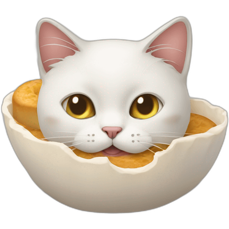 un chat chat qui mange du pain de mis emoji