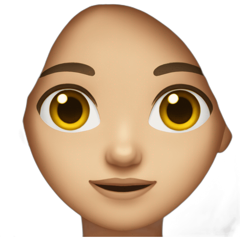 Girl with brown hair and eyes emoji