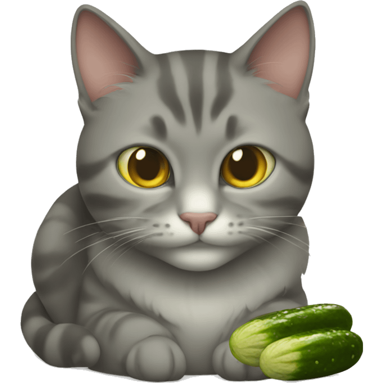 cat eating a pickle  emoji