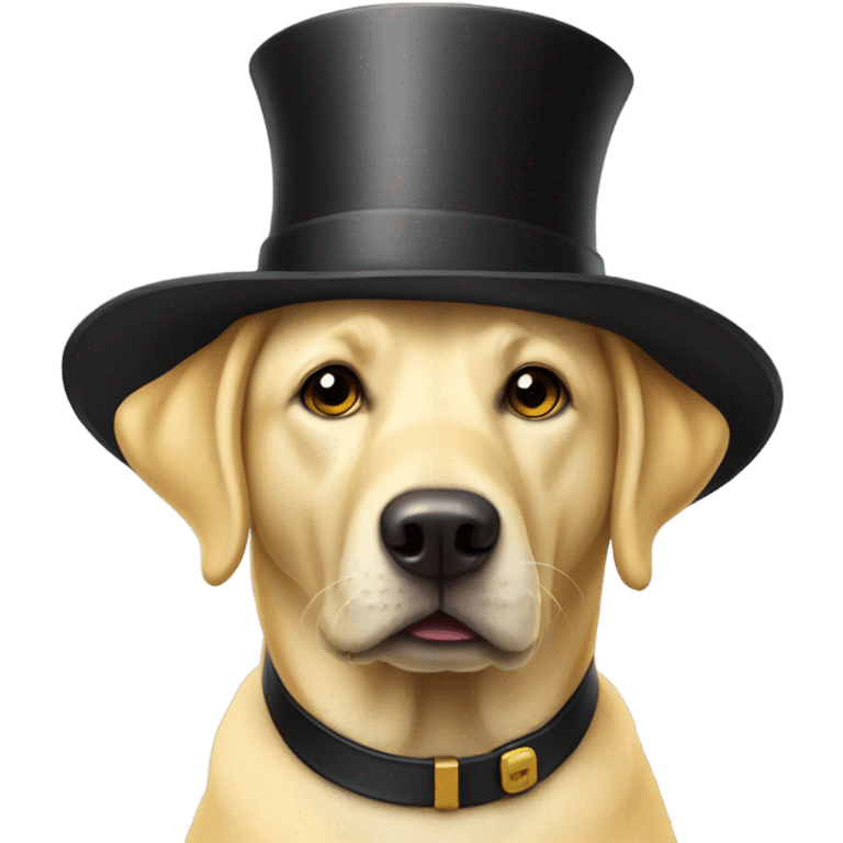 yellow lab wearing a tophat emoji