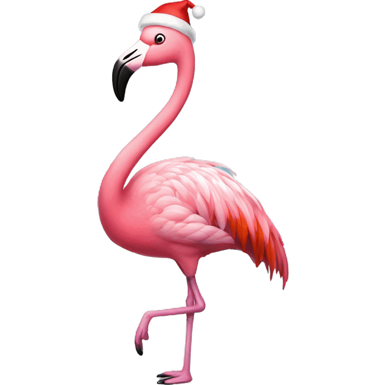 Christmas flamingo emoji