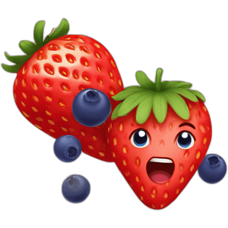 strawberry with blueberry emoji