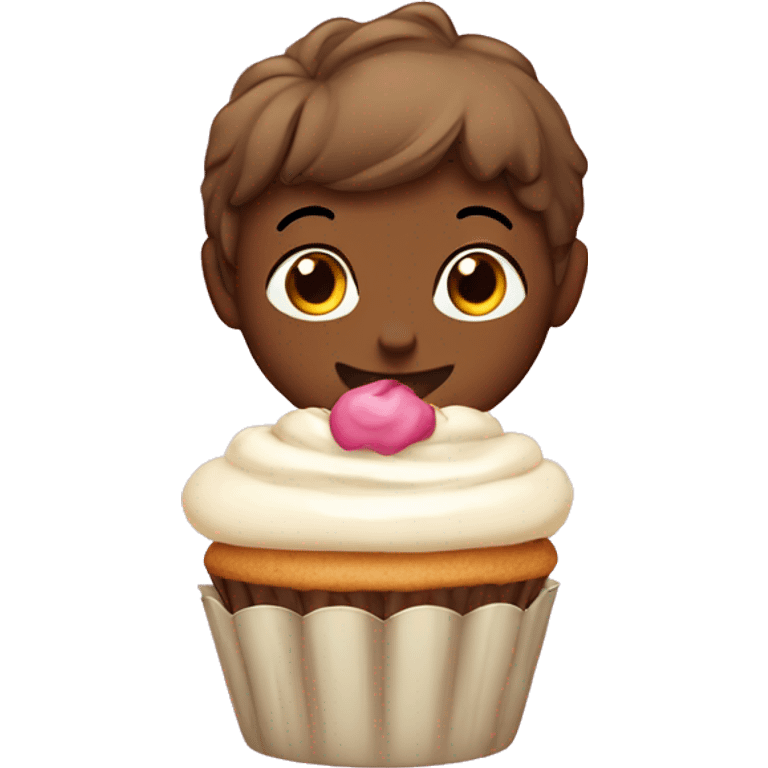 Little botly eating a cupcake emoji