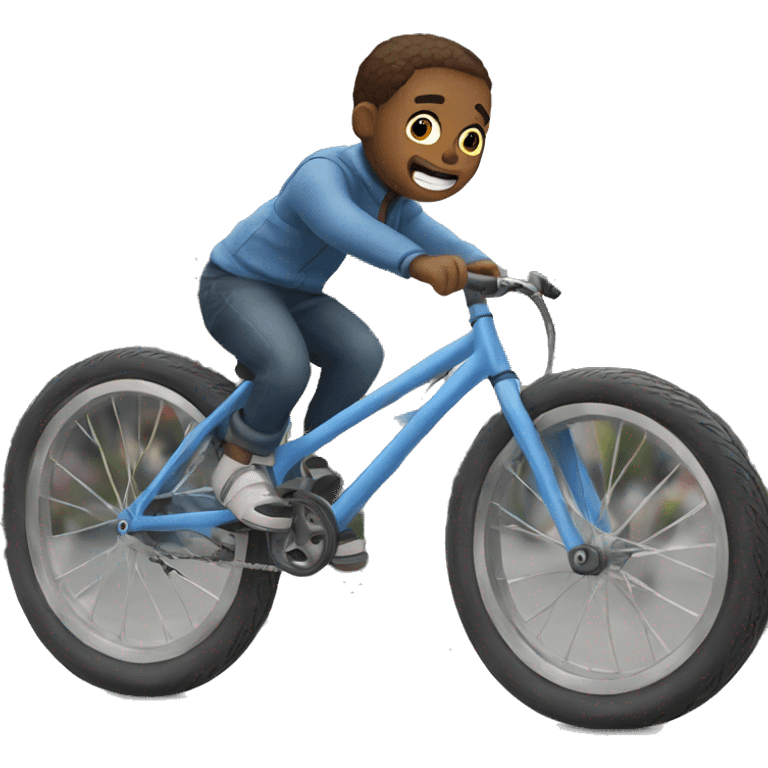 A kid falling off a bike emoji