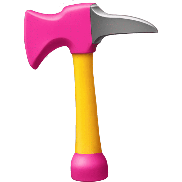 pink and yellow hammer emoji