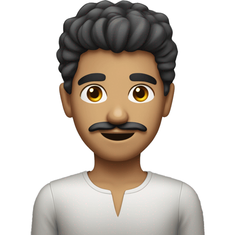 Boy from the Middle East, having nice hair (short on the sides and long on the top) and a mustache plus goatee emoji