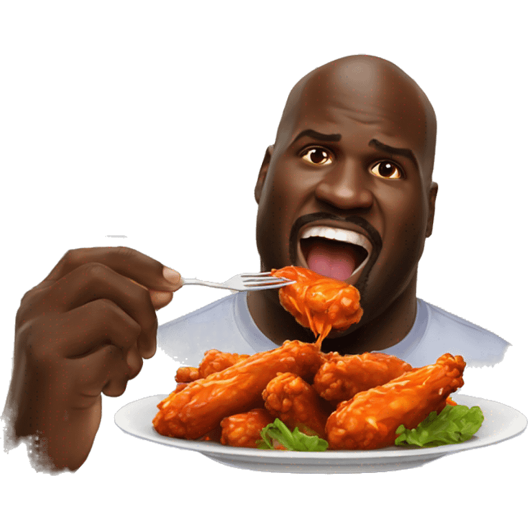 Shaquille o'neal eating hot wings emoji