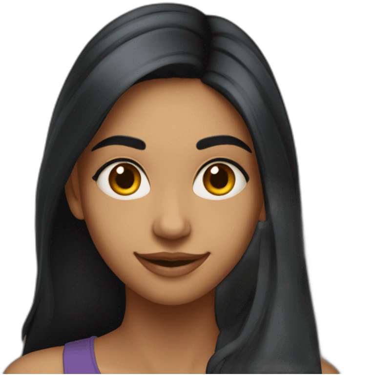 skinny 27 year old indian girl with long black hair smiling profile photo emoji