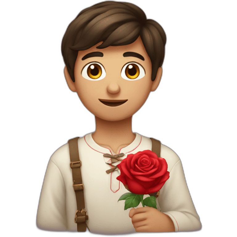 Armenian boy with rose emoji