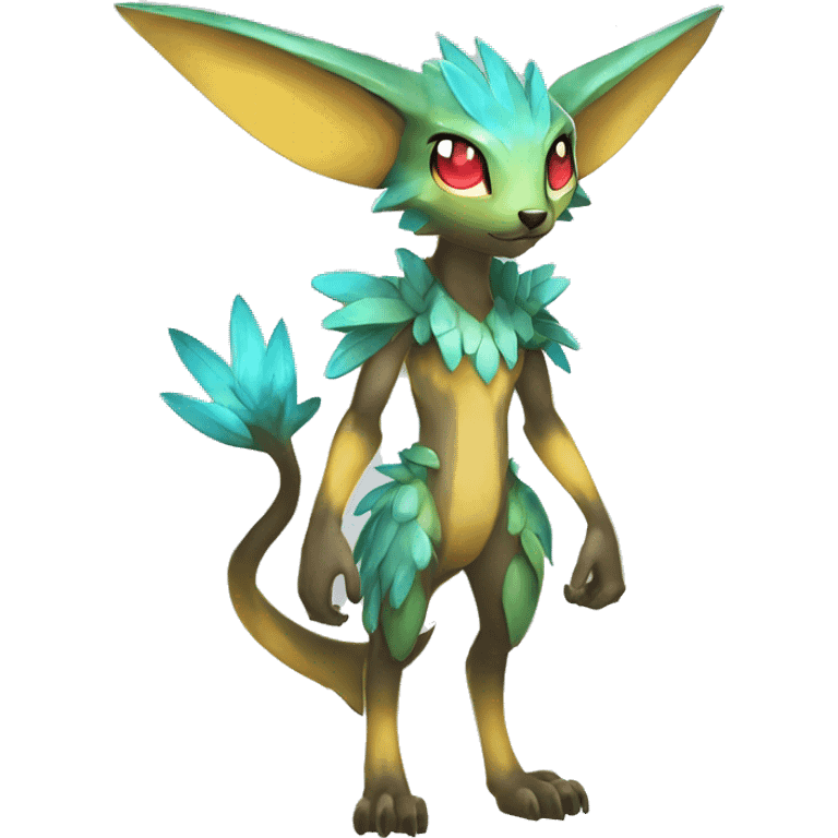 Anthro Cool Edgy Legendary Colorful Shy Shiny Fakemon-Pokémon-Fantasy-Creature With Full Body Detailed High Quality emoji