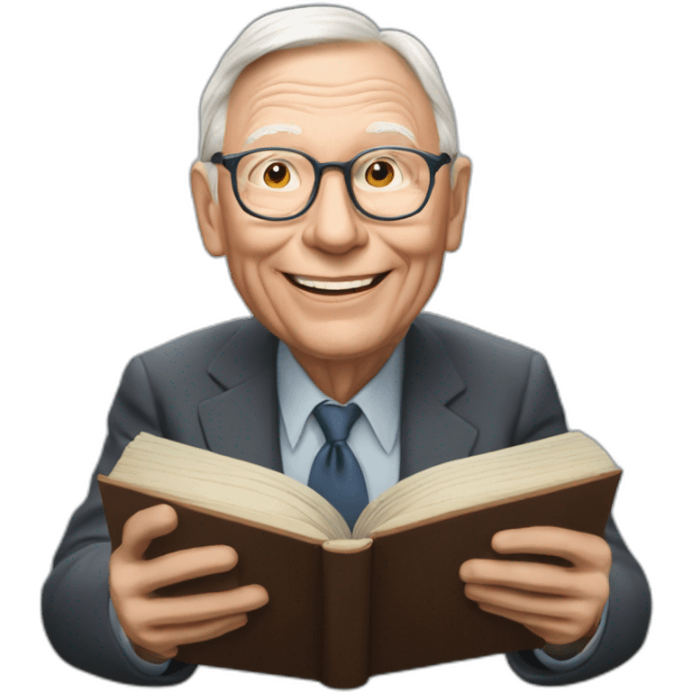 smiling real like 99 years old charlie munger reading a book emoji