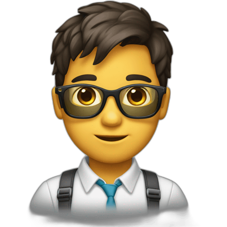 Niño rubio con gafas emoji