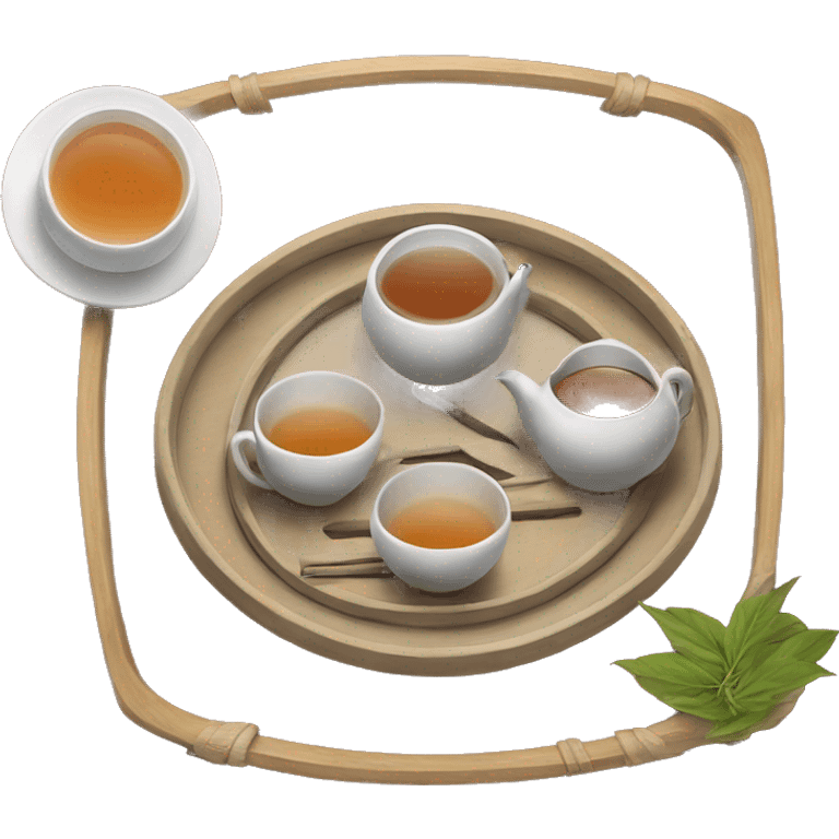 chinese tray with tea emoji