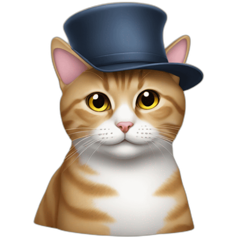 British short cat wearing a hat emoji