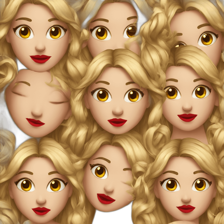 genz girl emoji with red lipstick big emoji