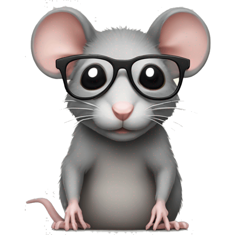 Rat with glassess emoji