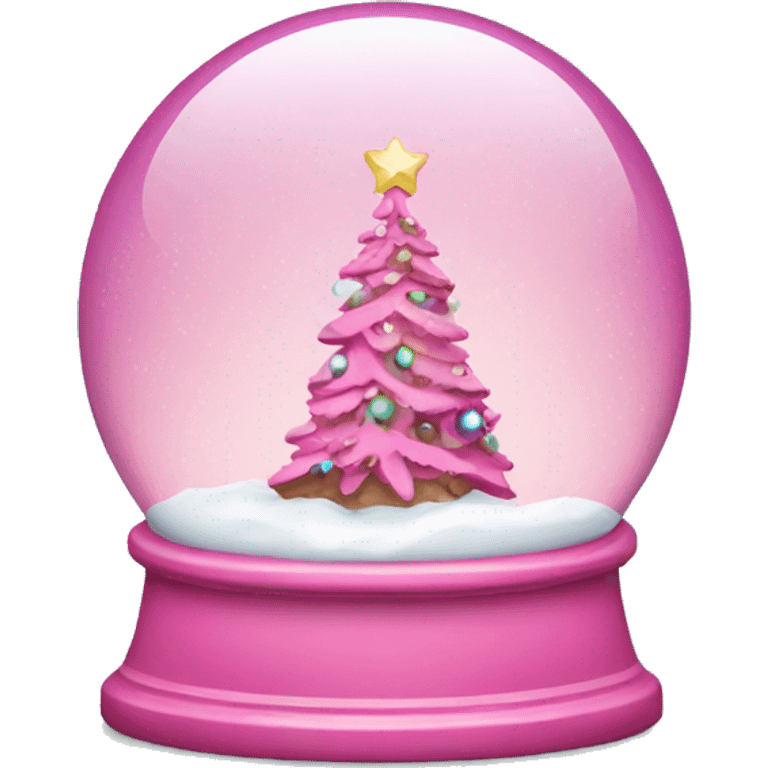 Pink Christmas snow globe emoji