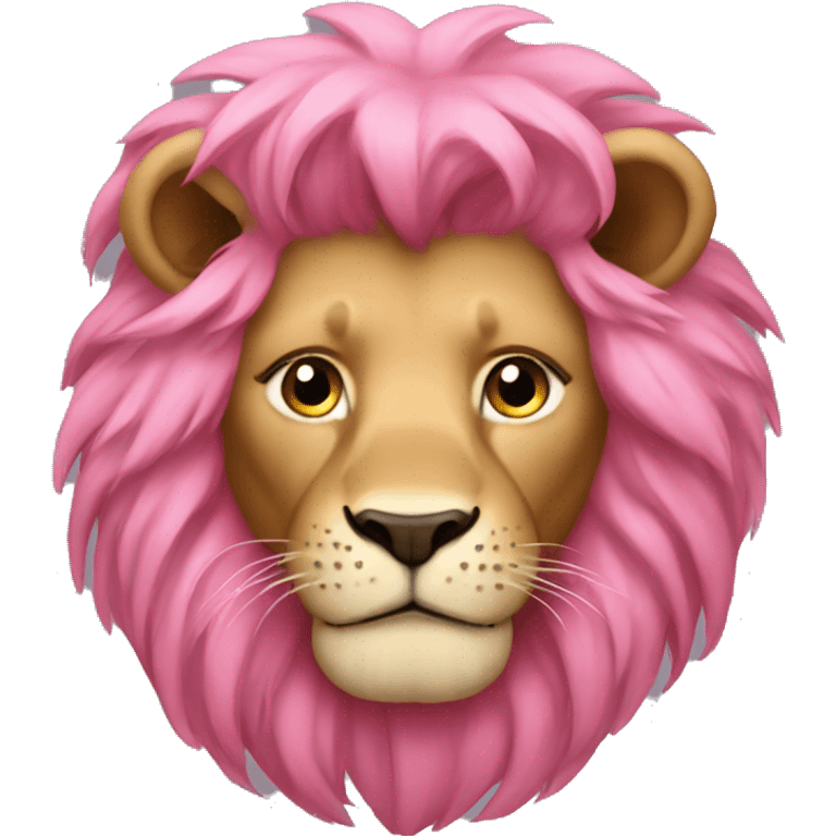 Lion with pink hair emoji