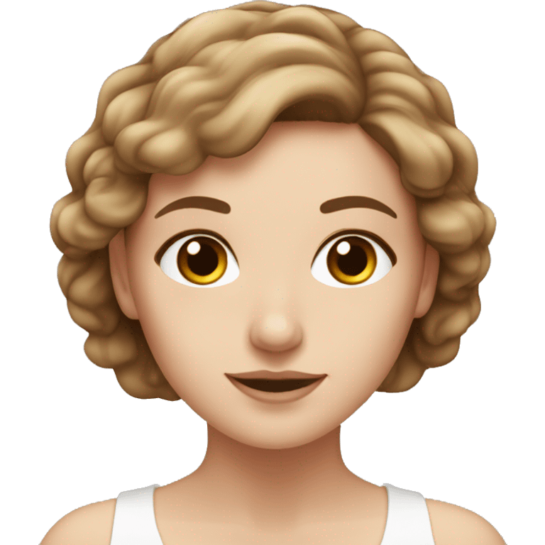 White girl with brown hair at spa emoji