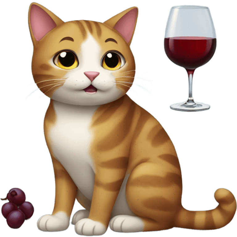 Cat drinking wine emoji