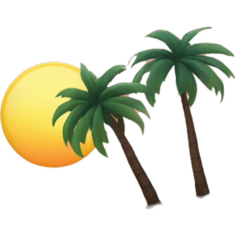 Palm tree with a sunset emoji