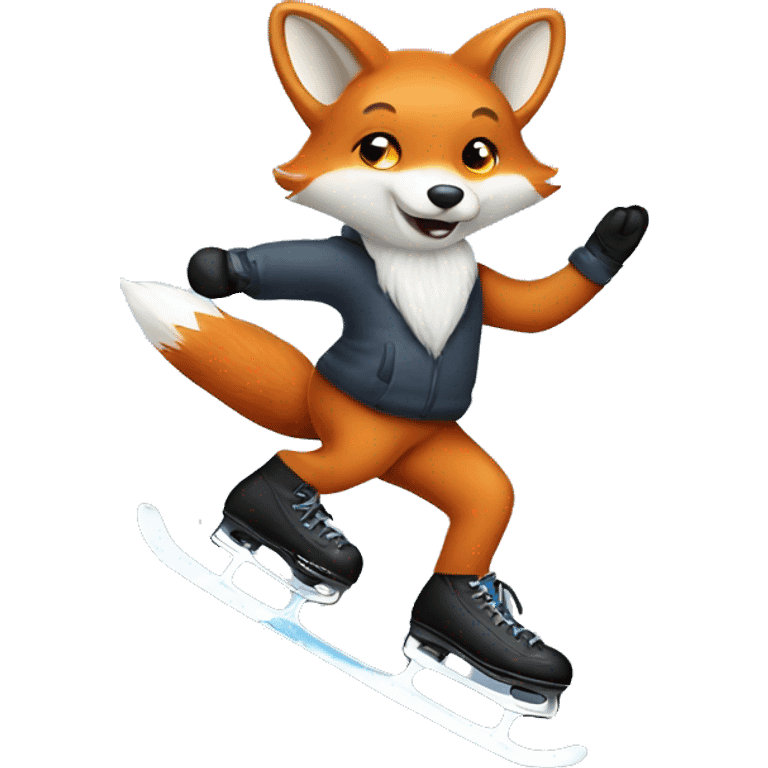 Fox Ice skating emoji