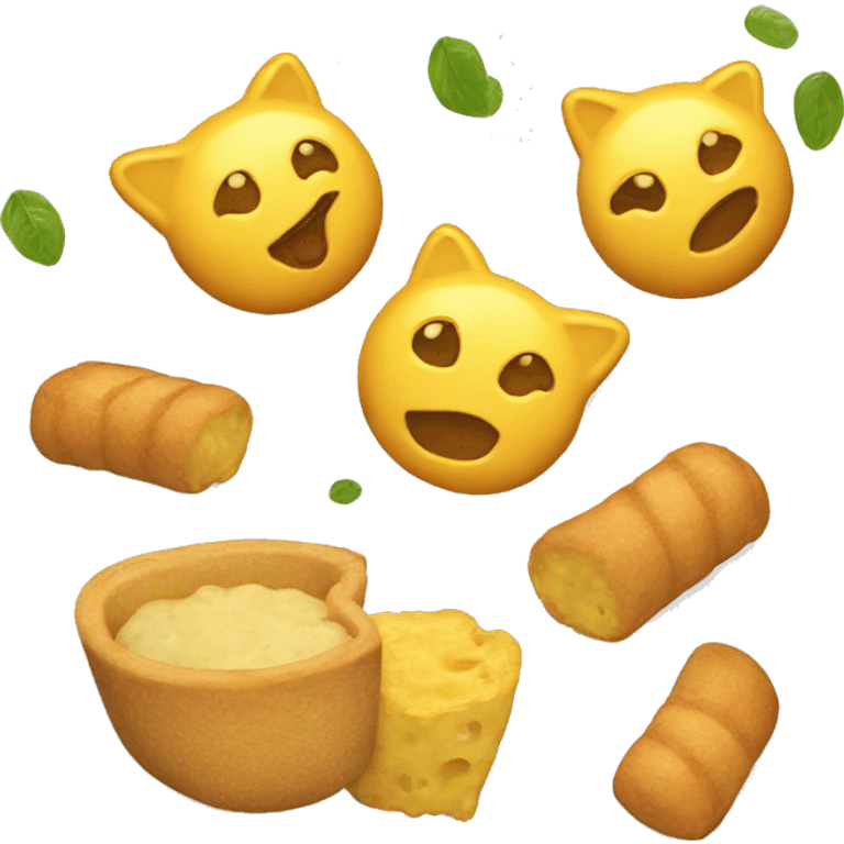 Chat qui mange des pâtes  emoji