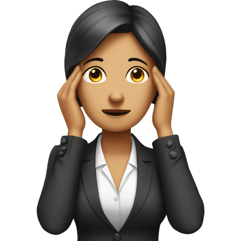 Business woman worried face palm emoji