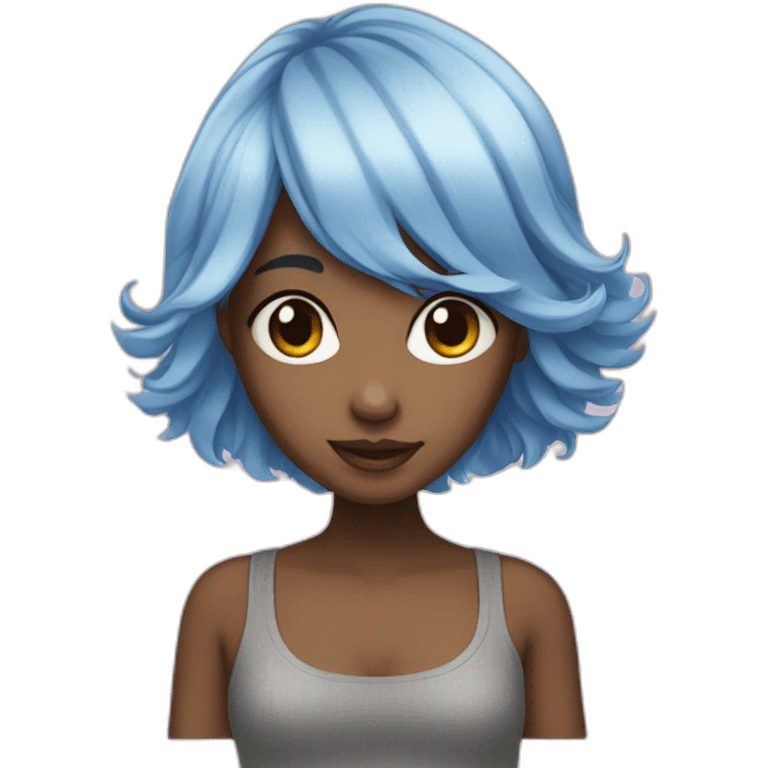 Blu-hair girl emoji