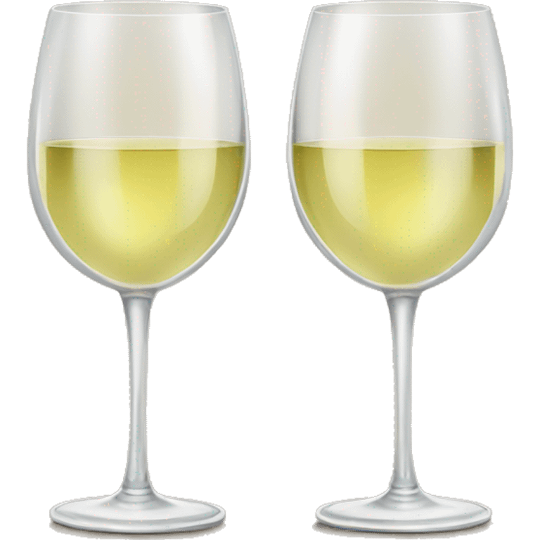 Two white wine glasses with bows on them emoji