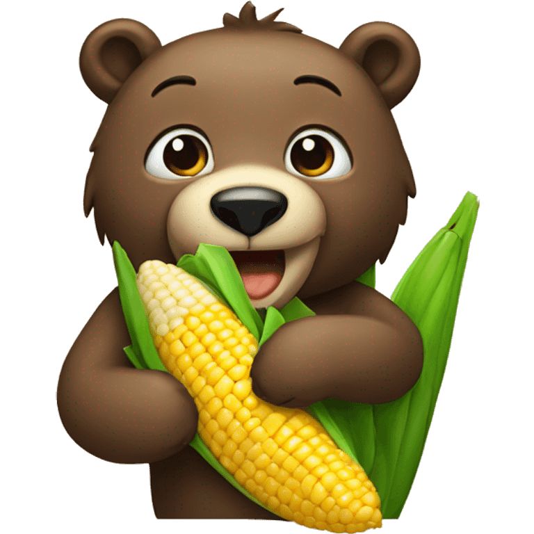 Bear eating corn emoji