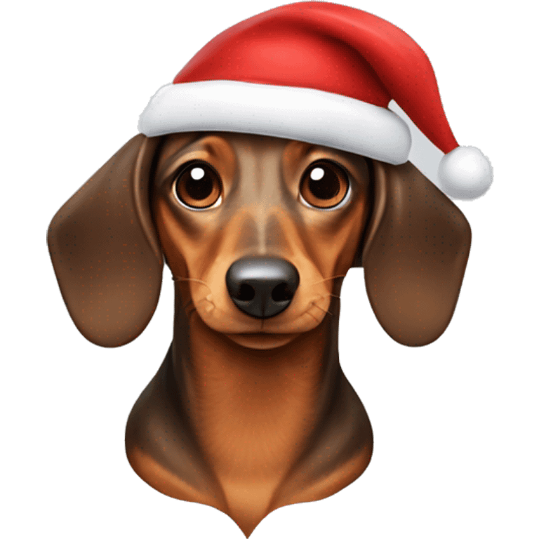 dachshund with santa hat emoji