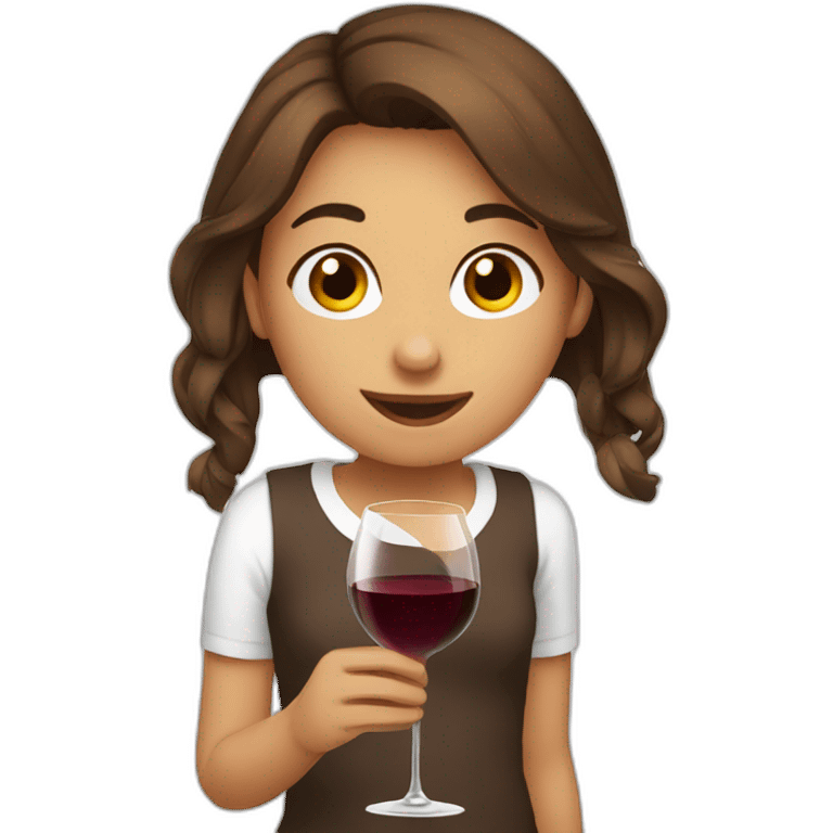 gorgeous brown white teen drinking wine emoji