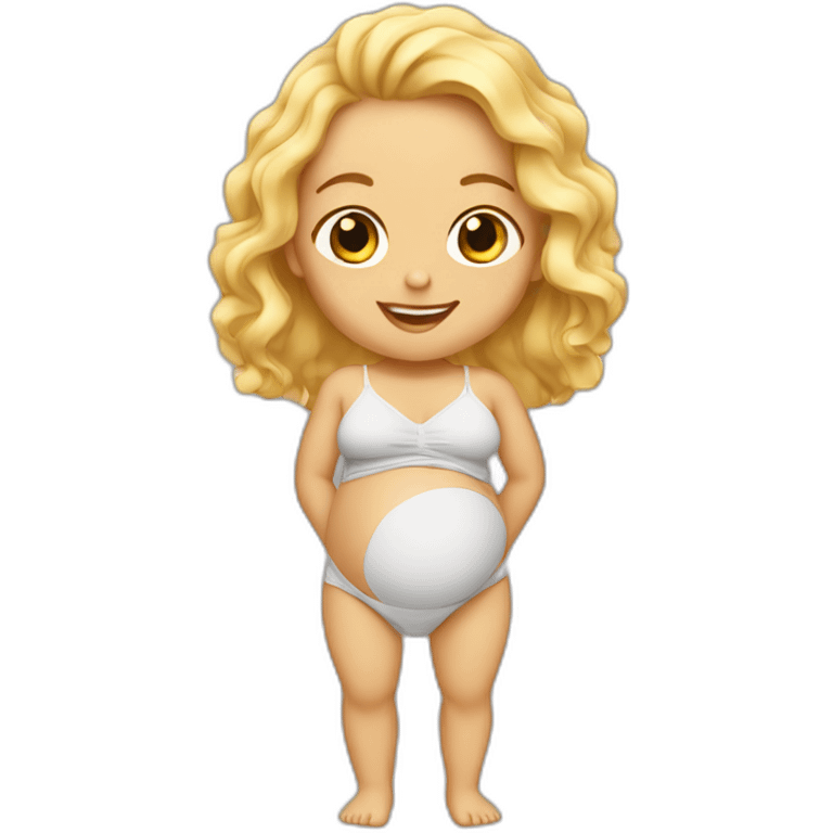 adorable pregnant blond full body women with beach-wave-hair emoji