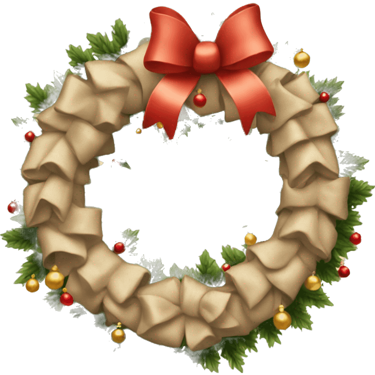 Beige Christmas wreath  emoji