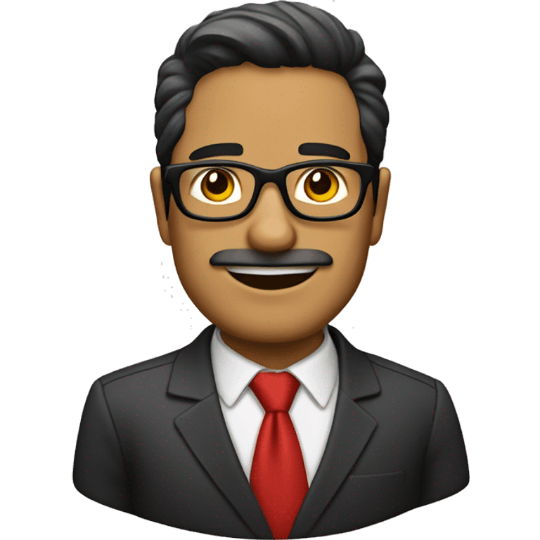 hombre moreno con gafas y traje emoji