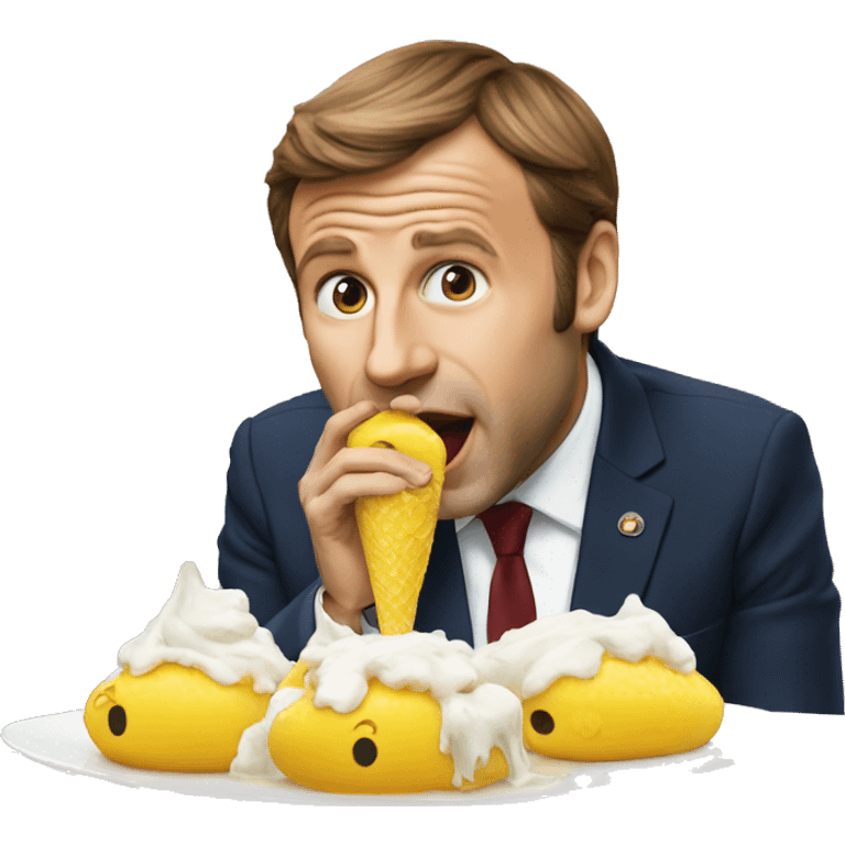 Macron qui mange une glace  emoji