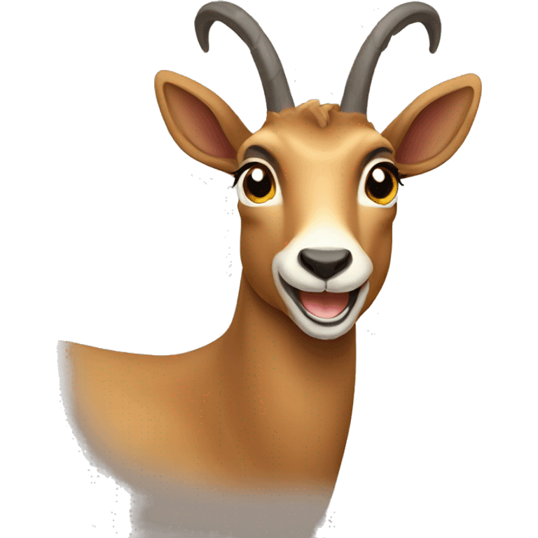 happy smiling brown chamois front emoji