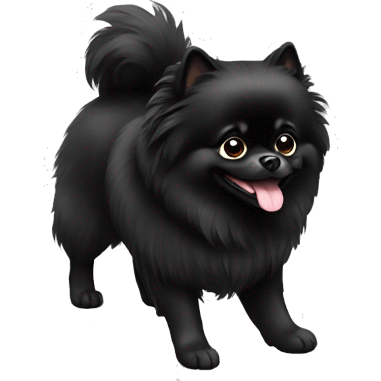 Dog black pomeranian emoji