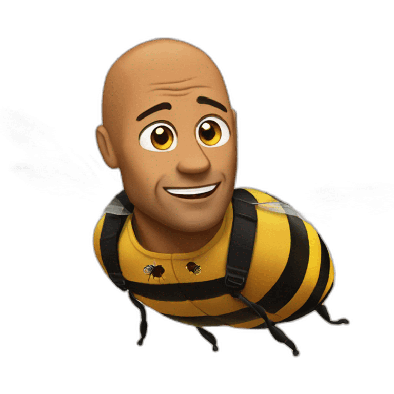 the rock flying on a bee emoji