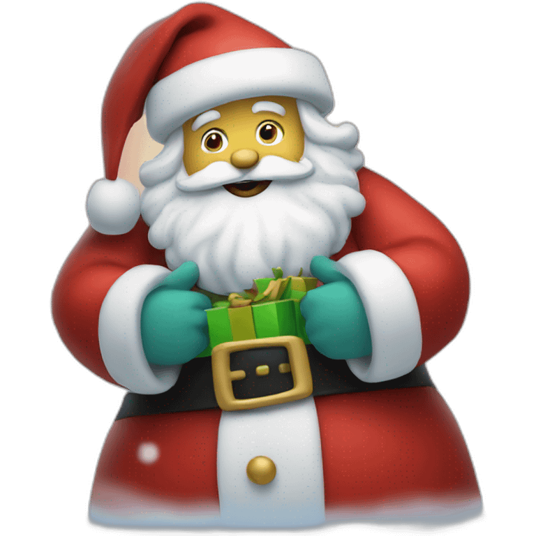 Jolly Santa thinks about the holiday emoji