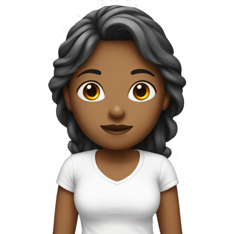 girl with white tshirt emoji