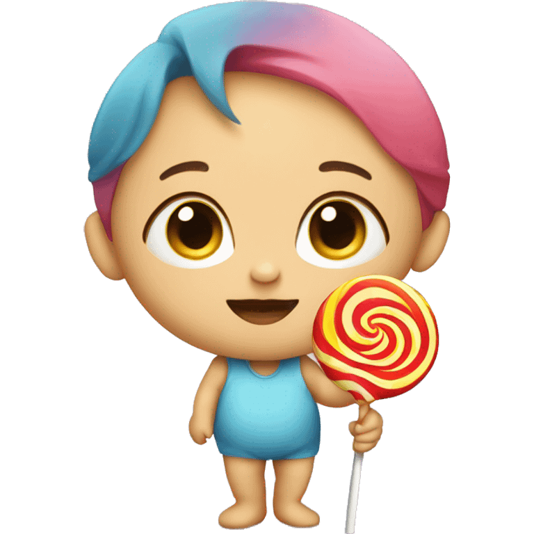 Baby with lollipop  emoji