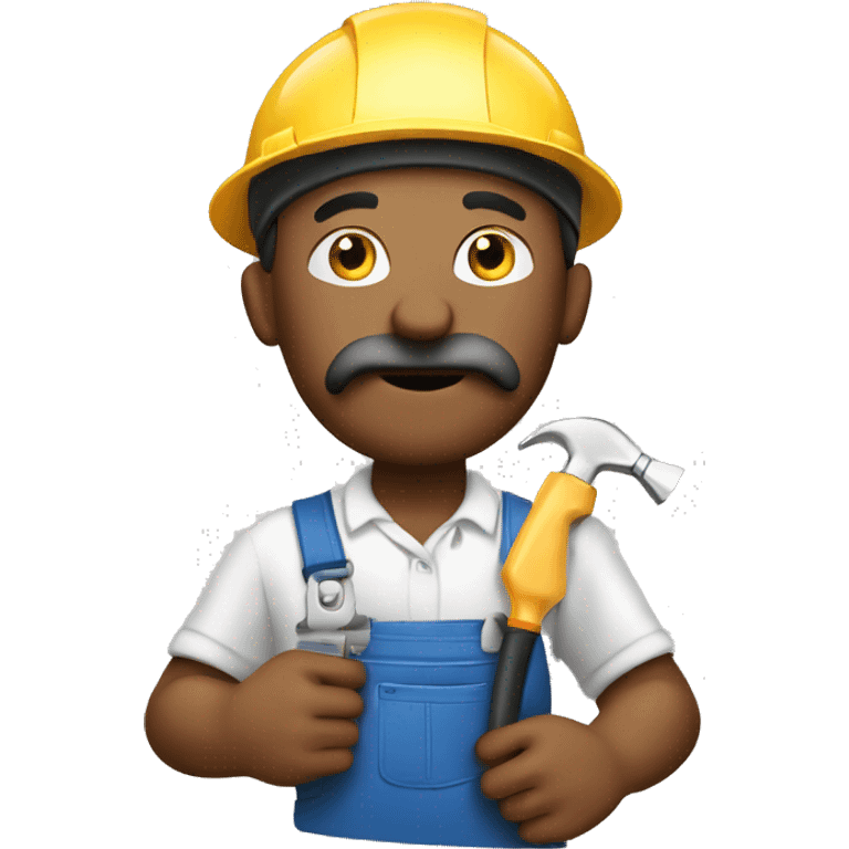 Handyman emjo with hand infront of his mouth thinkin emoji