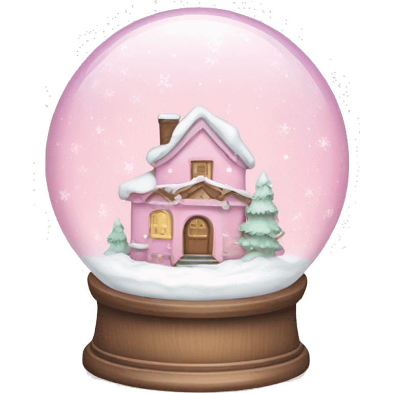 Pastel pink snow globe emoji