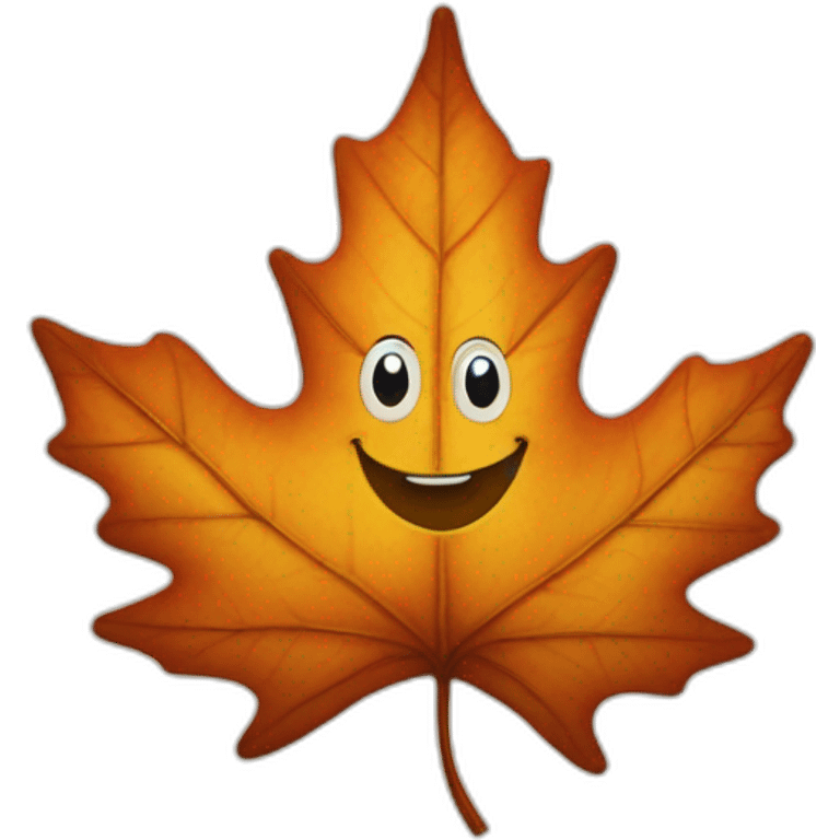 happy maple leaf emoji