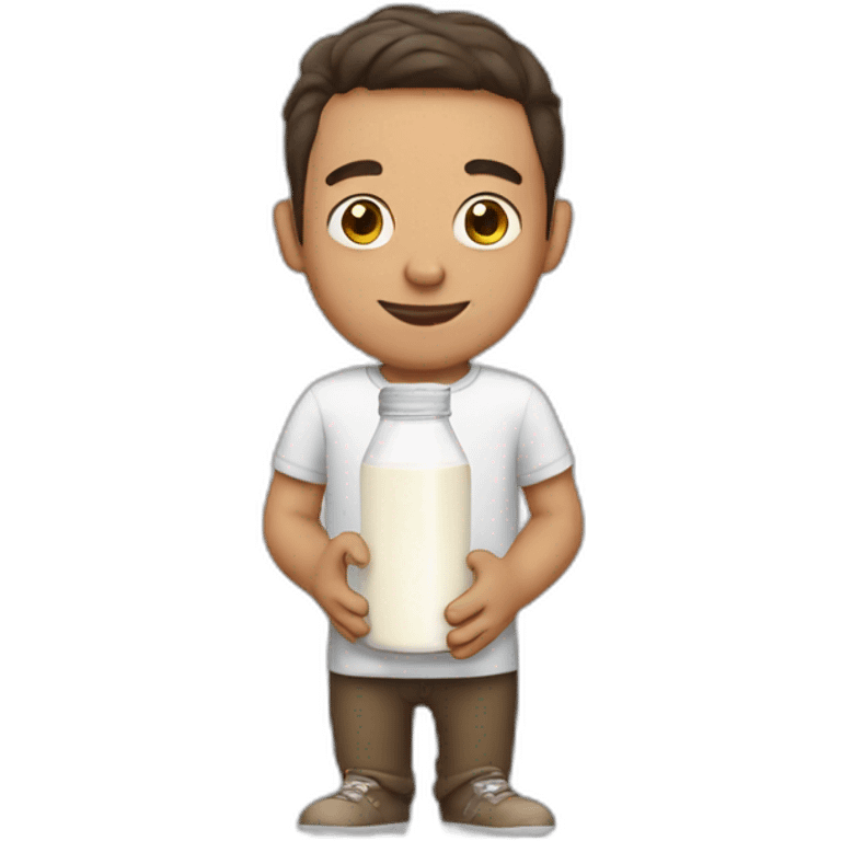 a guy with some milk emoji