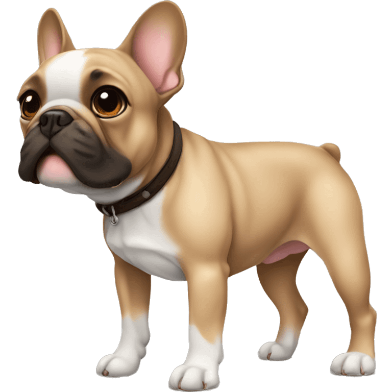 French bulldog light black with brown tan emoji